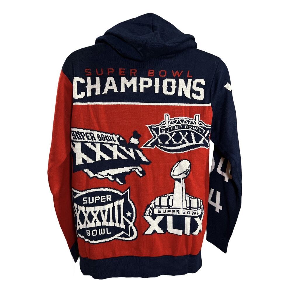 NFL New England Patriots 4x Champions M Commemorative Hoodie Sweater NEW - Picture 4 of 13